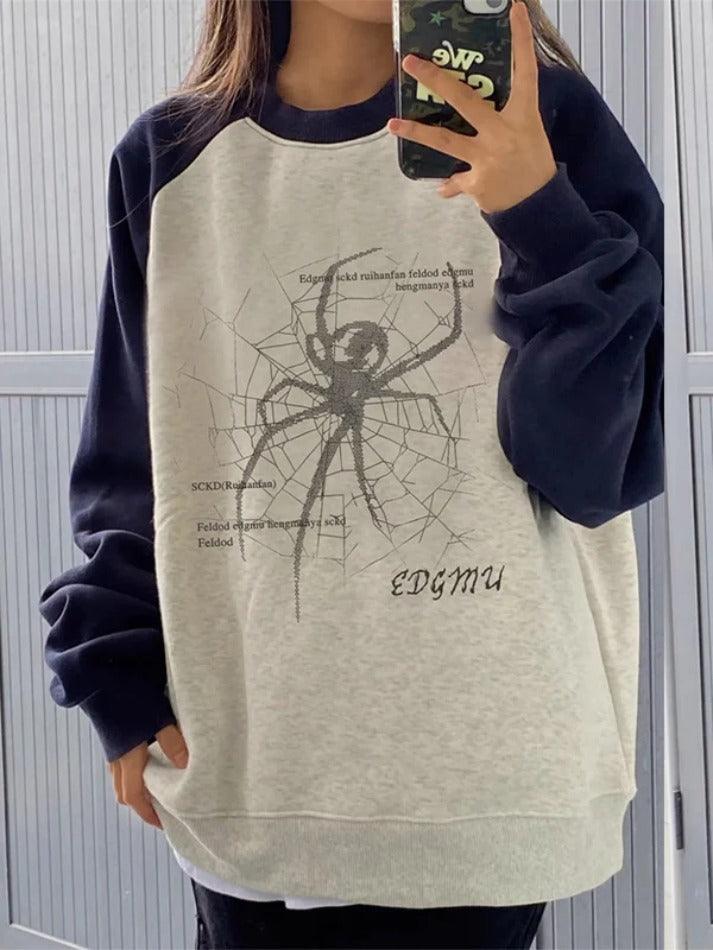 Spider Print Raglan Sweatshirt