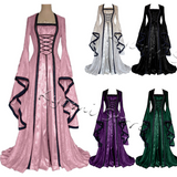 Lovwvol Victoria Renaissance Medieval Cosplay Halloween Costumes for Women Long Sleeve Middle Ages Carnival Party Vintage Court Dress