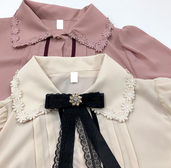 Lovwvol Spring Women's Cute Tops Preppy Style Vintage Japaneses Korea Design Button Elegant Formal Shirts Blouses Pink White