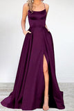 Lovwvol - Sexy Formal Solid High Opening U Neck Evening Dress Dresses(16 Colors)