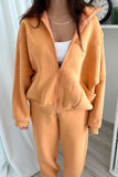 lovwvol - Casual Simplicity Solid Draw String Hooded Collar Long Sleeve Two Pieces(3 Colors)