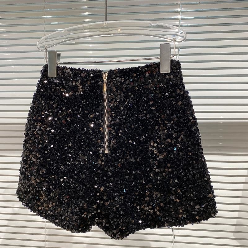 Lovwvol New Spring and Autumn Black Velvet Shorts Women Sequined Shiny Versatile Short Pants Clubwear Shorts Hot Pants High Street