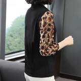 Lovwvol Casual V-Neck Half Sleeve Women Chiffon Blouses Shirts Lady Leopard Patchwork Spring Summer Style Blusas Tops