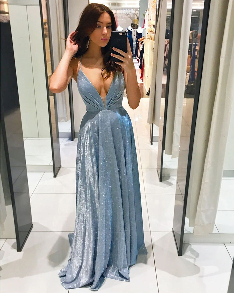Hnewly Summer Royal Blue Prom Dress Casual Sexy Giltter Halter Hollow Vestidos Women Party Ball Gown Night Formal Robe Valentines Day