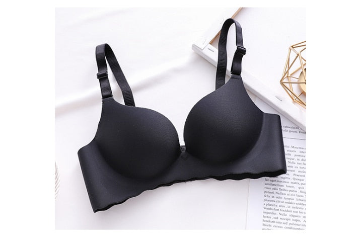 Lovwvol Sexy One-Piece Bra Women Wireless Breathable Underwear Gather Push Up Simple Lingerie Seamless Bralette Candy Color нижнее белье