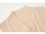 Lovwvol Twist pullover sweater vest women autumn new loose net red V-neck waistcoat wool knitted vest women