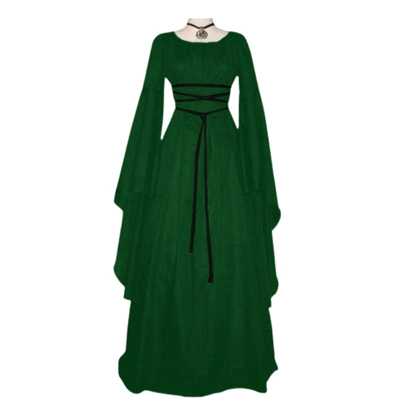 Lovwvol Women Middle Age Vintage Costumes Women Medieval Dress Gothic Dresses Floor Length Women Cosplay Dress Retro Long Gown Dress