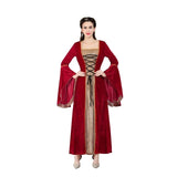 Lovwvol Women Renaissance Irish Deluxe Velvet Dress Victorian Medieval Long Dress Retro Fancy Gown Halloween Cosplay Costume Plus Size