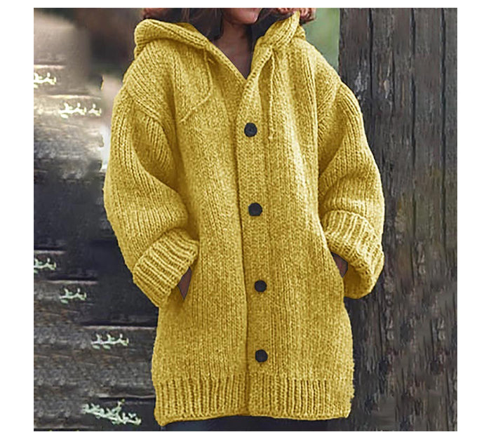Lovwvol New Women's Cardigans Sweater Coat Warm Sweater Coats Loose Wool Knitted Coat Autumn Winter Women Long Cardigan Oversized Hooded
