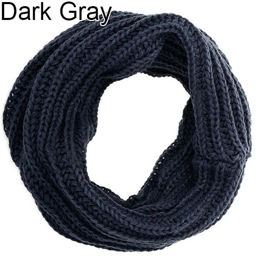 Lovwvol Fashion Unisex Winter Warm Infinity Circle Cable Knit Cowl Neck Long Scarf Shawl