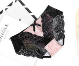 Lovwvol Sexy Satin Lace Panties Women's Underwear Transparent Sheer Lace Briefs Tangas Knickers Soft Shiny Satin Panty
