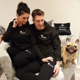 Lovwvol Autumn Matching Couple Casual Tracksuits Women Men King Queen Print Hooded Hoodies and Pants Suits Lover Christmas Gifts Couple Outfit Valentine's Day