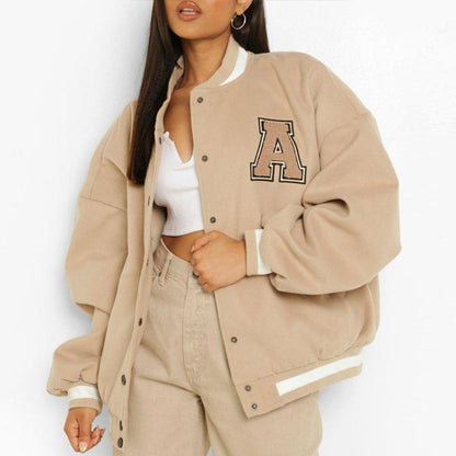 lovwvol Spring And Autumn Vibe Style Baseball Uniform New Bomber Jacket For Women Fashion Retro Clothes Streetwear Oversized Coat