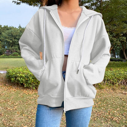 lovwvol  Oversized Butterfly Graphic Rhinestone Zip Up Hoodies Y2K Fashion E-girl 90s Streetwear Diamond Grey Long Jacket Autumn
