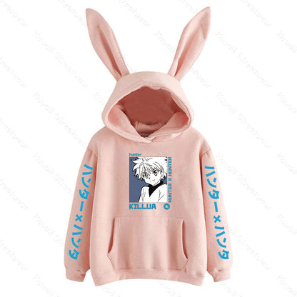 lovwvol  Janpanese Anime Hunter X Hunter Killua Rabbit Hoodie Women Girls Korea Sweatshirts Kawaii streetwear