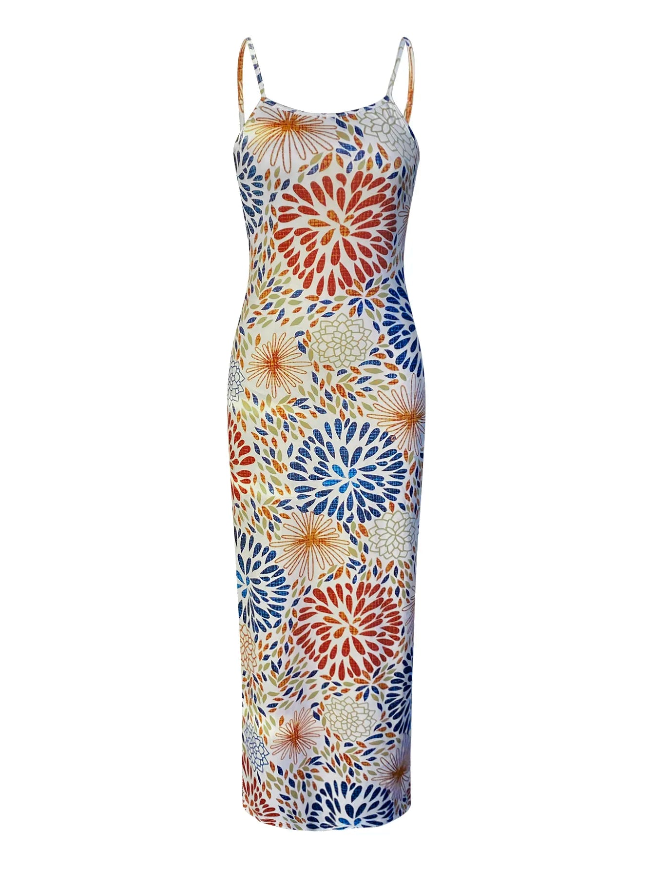lovwvol Casual Pattern Mixed Flower Print Maxi Dress Spring Summer Women New Sleeveless Pattern Ankle Length Vacation Dresses
