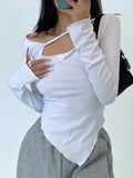 Lovwvol Body Desire Style T Shirt Women Design Sexy Slim Irregular Thin Top Tees Hot Korean Tops Fashion Ool Girl