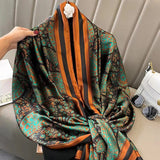 Lovwvol 180*90cm Winter Luxury Brand vintage printed Women Large Shawls Hijab Foulard Design Print Lady Fashion Beach Stole Head Scarves