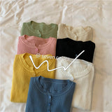 Lovwvol 13 Colors Women Button Knitted Pullover Sweaters Autumn Spring Long Sleeve Knitwear Tops