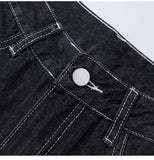 lovwvol Harajuku Printed Cargo Jeans Y2K Dark Blue Brown High Waist Streetwear 90S Baggy Trousers Women Pants Straight Wide Leg Pants