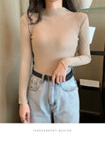 Lovwvol Turtleneck Sweaters Autumn Spring Long Sleeve Knitwear Sweaters Women Slim Knitwear Solid Pullover Tops