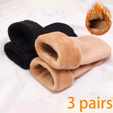 Lovwvol 3 Pairs Lot Women Men Winter Warm Thicken Thermal Snow Socks Solid Color Floor Socks Soft Velvet Wool Cashmere Home Dropshipping