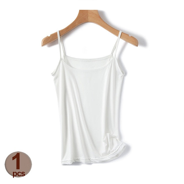 Lovwvol Women Summer Shirt Camisole Tank Cotton Soft Elastic Washable Wear-resistant Versatile Vest Yoga Fitness Sports Bra Underwear