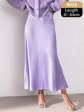 lovwvol Silk Satin Skirts for Women High Waisted Skirt Women A-Line Elegant Skirts Summer Pink Midi Skirt New Korean Style