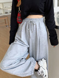 Lovwvol Gray Sweatpants for Women Autumn New Baggy Fashion Oversize Sports Pants Balck Trousers Female Joggers Streetwear
