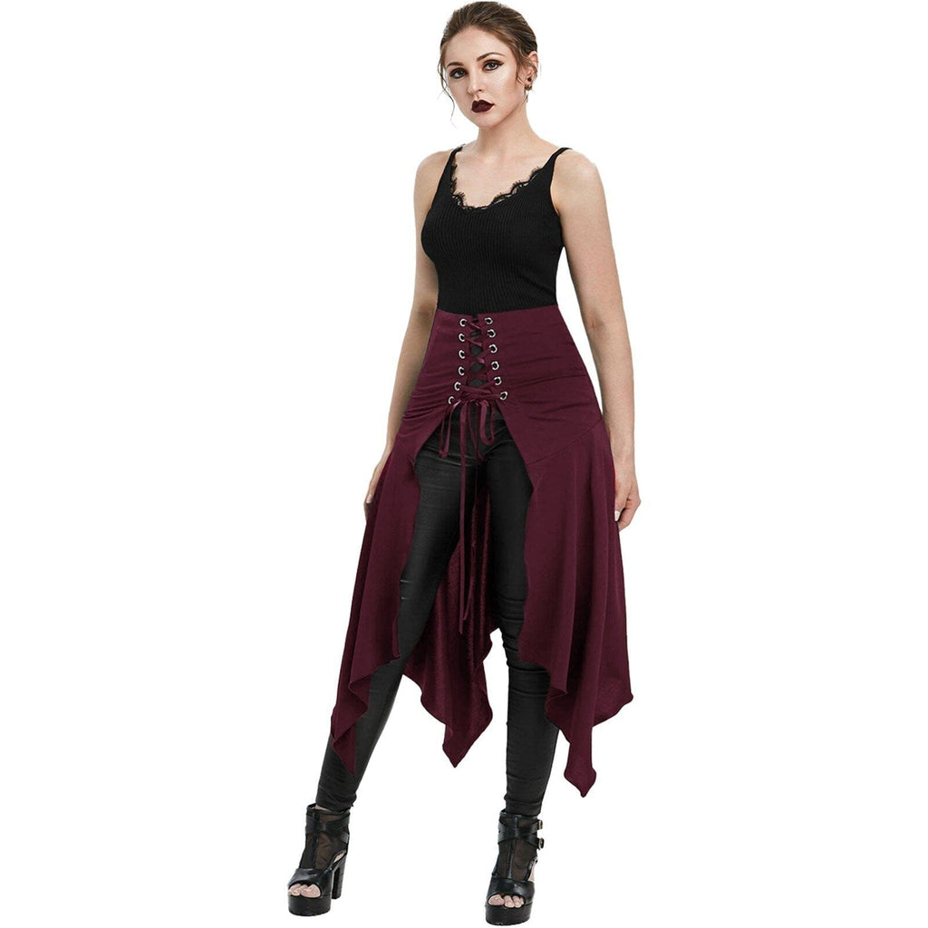 lovwvol Fashion  Medieval Skirt Women Halloween Vintage Irregualr Hem Steampunk Ladies Long Skirts Gothic Cosplay Dress Skirt