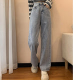Lovwvol Wide leg jeans women's spring and summer high waist loose straight leg trousers with draping full lengh pants jeans 2024 new