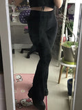Lovwvol Goth Dark Vintage Streetwear Women Pants Flare Harajuku egirl Aesthetic Emo Grunge Female Trousers Y2k Spring Gothic Alt Clothes