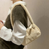 Lovwvol Plush Shoulder Bags For Femme Luxury Designer Soft Winter Ladies Clutch Purse Handbag Cute Fashion Female Party Underarm Bag