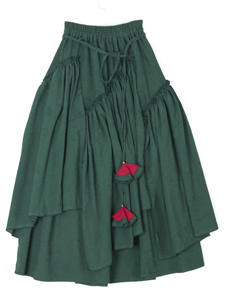 lovwvol Cotton Linen Women Medieval Skirt Solid Retro Ethnic Style Irregular Hem Ball Gown Skirt Muslim Maxi Long Skirt Spring Summer Halloween