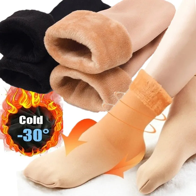 Lovwvol 5Pairs Women Winter Thicken Warm Short Socks Thermal Cashmere Wool Socks Nylon Snow Velvet Boots Home Floor Calcetines Mujer