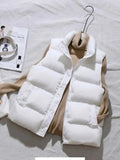 Lovwvol Women Winter Warm Cotton Padded Puffer Vests Sleeveless Parkas Jacket