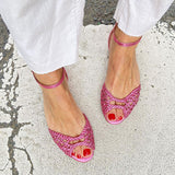 Lovwvol Peep Toe Flat Sandals Solid Color Ankle Strap Sandals Summer Shoes