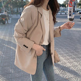 Colorfaith New Spring Autumn Women's Blazers Pockets Jackets Fashionable Vintage Oversize Elegant Office Lady Tops