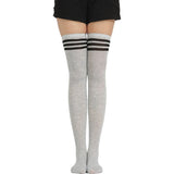 Black Lolita Striped Socks Women Funny Christmas Gifts Sexy Thigh High Nylon Long Stockings Cute Over Knee Socks For Girls