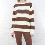 Lovwvol Girls Oversize Striped Sweatshirts Autumn Fashion Ladies Vintage Soft Cotton Pullovers Streetwear Women Chic