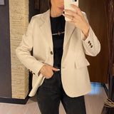 Colorfaith New Spring Autumn Women's Blazers Pockets Jackets Fashionable Vintage Oversize Elegant Office Lady Tops