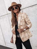 Lovwvol Autumn Spring Thin Plaid Blazers For Women Double Breasted Woman Jackets Loose Fashion Outwear Female Clothes Plus Size 3XL