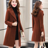 New Spring and Autumn Woolen Coat Female Long Large Size Thick Women Woolen Jacket Slim Lady Clothing Women's Coats