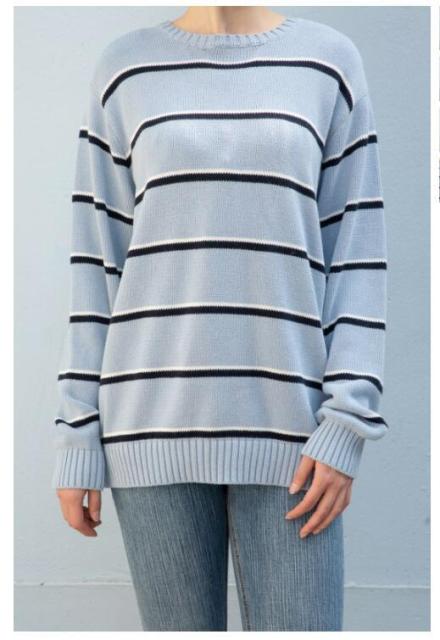 Lovwvol Girls Oversize Striped Sweatshirts Autumn Fashion Ladies Vintage Soft Cotton Pullovers Streetwear Women Chic